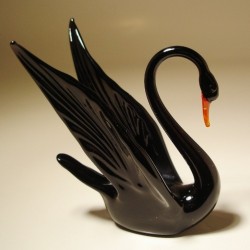 Glass Black Swan Figurine