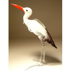 Glass Stork Eagret Figurine