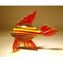 Glass Red Striped Tropical Fish Figurine