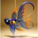 Blue & Red Hanging Glass Fish Ornament