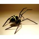 Black Glass Spider Figurine with  Yellow Cross 