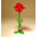 Glass Red Rose Figurine