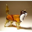Brown and White Glass Cat