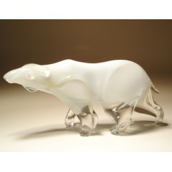 Glass White Polar  Bear Figurine