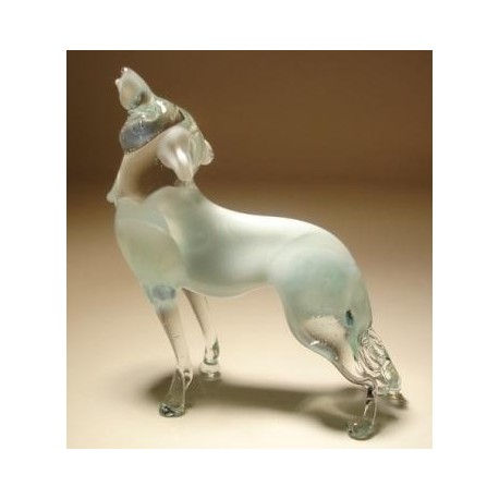 Glass Polar Wolf Figurine