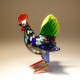 Glass Colorful  Hen Figurine