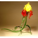 Glass Red and Yellow Flower Iris