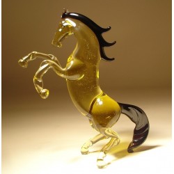 Rearing Amber Glass Horse