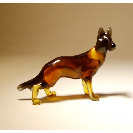 Glass German Shepherd Dog Figurine