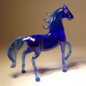 Glass Blue Horse Figurine