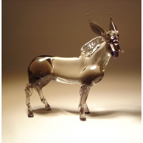 Glass Donkey Figurine Donkey Figure Glass Figurine Glass Animal Sculpture 