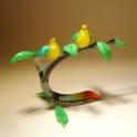 Glass Yellow Birds on a Branch