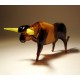 Glass Bull with Yellow Horns