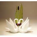 Glass Swans in the Reed Figurine