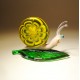 Glass Snail on a Leaf Figurine