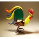 Glass Colorful Rooster Figurine