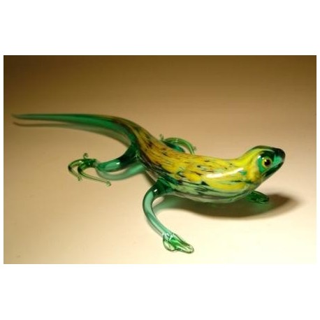 Green Glass Lizard Figurine