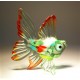 Green and Red Exotic Glass Fish Figurine