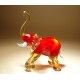 Red Glass Elephant Figurine
