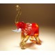Red Glass Elephant Figurine