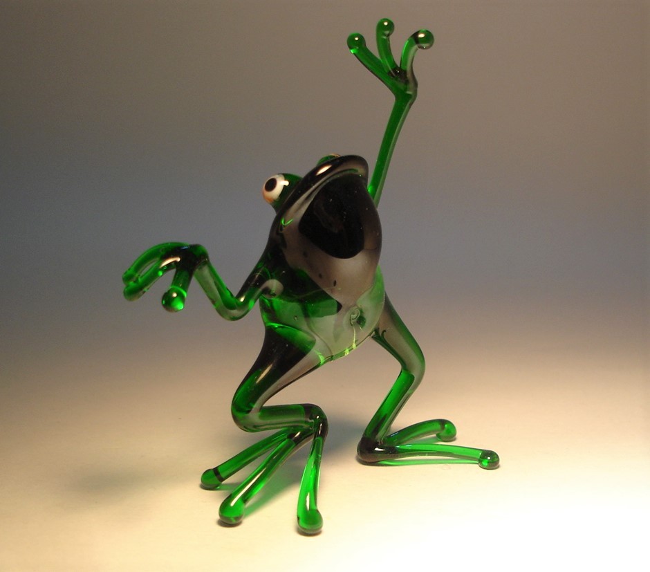 Glass Dancing Frog Figurine 2 