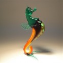 Blue and Orange Glass Seahorse Figurine
