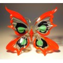 Red, Green & Black Glass Butterfly Figurine