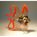 Red and Clear Exotic Glass Fish Figurine