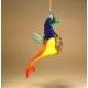 Glass Blue and Red Hanging Seahorse Ornament