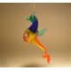 Glass Blue and Red Hanging Seahorse Ornament