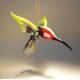 Green Glass Hanging Hummingbird Ornament