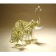 Glass Elephant with a Baby Figurine