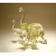 Glass Elephant with a Baby Figurine