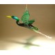 Glass Heron in Flight Ornament 