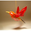 Glass Hanging Red Bird Ornament