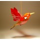 Glass Hanging Red Bird Ornament