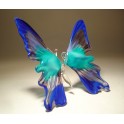 Blue  Glass Hanging Butterfly Ornament Figurine