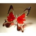 Red and Black Glass Hanging Butterfly Ornament