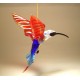 Red and Blue Glass Hummingbird Ornament