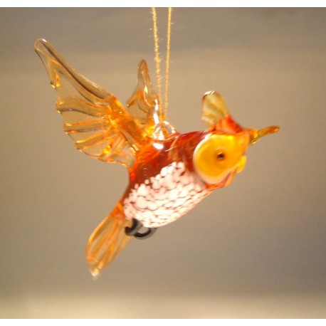 Glass Brown Owl Ornament