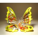 Yellow and Red Glass Butterfly Figurine