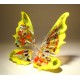 Yellow and Red Glass Butterfly Figurine