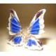 White & Blue Glass Butterfly Figurine