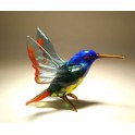 Glass Hummingbird with Blue Head Figurine