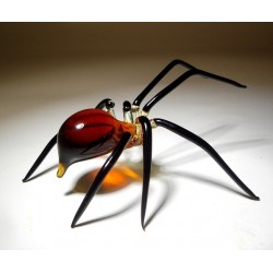 Amber Glass Spider Figurine