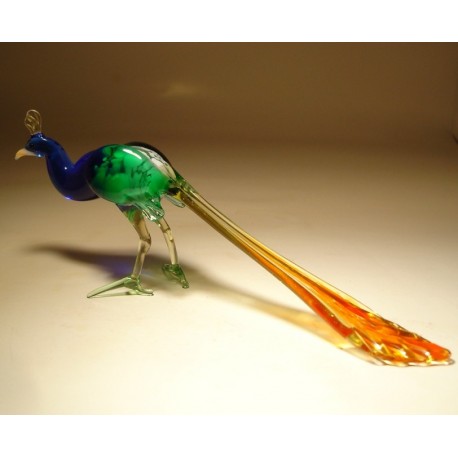 Glass Peacock Figurine